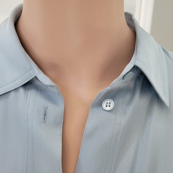 Vince Silk Sky Blue Blouse Small NWT - Picture 5 of 5